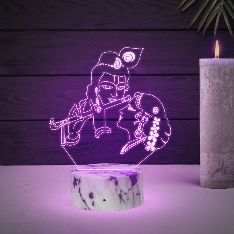 D Illusion Krishna Led Night Lamp with Multicolored Light